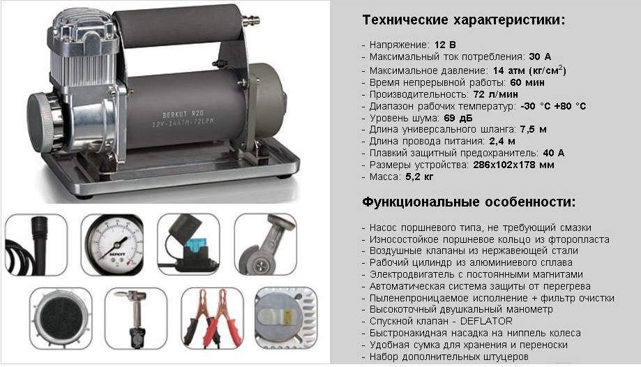 Схема автомобильного компрессора для подкачки шин